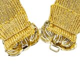 MCM Glamorous Gold Metallic Knit Stretch Belt Statement Bow Clasp Wide Elastic 28” – Rare Vintage Item