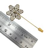 Lot Set of 5 Matching Floral Mid Century Hat Pins - Ornate Filigree Flowers – Collectible vintage item
