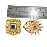 Lot of 7 Vintage Scarf Clips Gold Tone Leaf Filigree Sunburst Art Deco Styles – Collectible vintage item