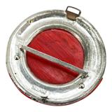 Vintage Art Deco Red Galalith And Clear Rhinestones Belt Buckle / Coat Clip - Signed WMCA – Rare collectible vintage item 