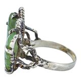Vintage Nephrite Butterfly Pinky Ring — Sculptural Artisan Sterling Silver Size 5.5 – Studio made / small batch item  - Estate find