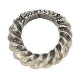 West African Tuareg Torque Amulet Ring Ethnographic Silver Alloy Size 7 16g – Ethnographic collectible - Africa 