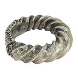 West African Tuareg Torque Amulet Ring Ethnographic Silver Alloy Size 7 16g – Ethnographic collectible - Africa 
