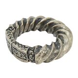 West African Tuareg Torque Amulet Ring Ethnographic Silver Alloy Size 7 16g – Ethnographic collectible - Africa 