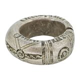 Large Tuareg Marabout Amulet Ring Ethnographic Silver Alloy Size 11 43g – Ethnographic collectible - Africa 