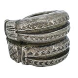 West African Saharan Tribal Snake Ring - Prestige Amulet - Size 7.5 - 52g – Ethnographic collectible - Africa 