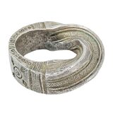 West African Saharan Tribal Ornate Twisted Ring - Prestige Amulet - Size 6.5-7 38g – Ethnographic collectible - Africa 