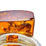 Vintage Polish 925 Sterling Silver Amber Ring Size 8 Modernist Baltic Amber – Vintage item