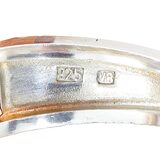 Vintage Polish 925 Sterling Silver Amber Ring Size 8 Modernist Baltic Amber – Vintage item