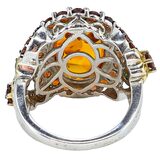 Whimsical Amber & Garnet Garden Ring in Sterling Silver - Size 9 - TJC 925 JS – Estate Find