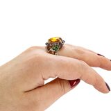 Whimsical Amber & Garnet Garden Ring in Sterling Silver - Size 9 - TJC 925 JS – Estate Find