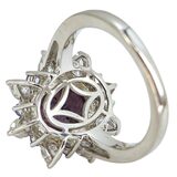 925 Sterling Silver Halo Ring W Purple Stone Signed D’Joy Size 6 Pinky – Estate Find