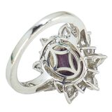 925 Sterling Silver Halo Ring W Purple Stone Signed D’Joy Size 6 Pinky – Estate Find