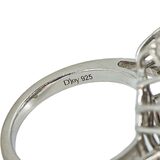 925 Sterling Silver Halo Ring W Purple Stone Signed D’Joy Size 6 Pinky – Estate Find