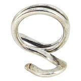 Vintage Studio Modernist Solid Silver Sculptural Spiral Coil Hook Ring Size 6 8.8g – OOAK - Unique one of a kind artisan item