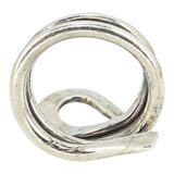 Vintage Studio Modernist Solid Silver Sculptural Spiral Coil Hook Ring Size 6 8.8g – OOAK - Unique one of a kind artisan item