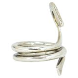 Vintage Studio Modernist Solid Silver Sculptural Spiral Coil Hook Ring Size 6 8.8g – OOAK - Unique one of a kind artisan item