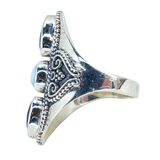 PTI India 925 Sterling Silver Larimar & Blue Topaz Statement Ring Size 7 – Estate Find