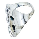 PTI India 925 Sterling Silver Larimar & Blue Topaz Statement Ring Size 7 – Estate Find