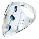 PTI India 925 Sterling Silver Larimar & Blue Topaz Statement Ring Size 7 – Estate Find