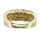 Purple CZ Sterling Silver Wide Statement Band Ring Size 7 – Estate Find