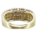 Purple CZ Sterling Silver Wide Statement Band Ring Size 7 – Estate Find