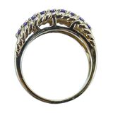 Purple CZ Sterling Silver Wide Statement Band Ring Size 7 – Estate Find