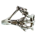 Vintage Three Dolphin Sterling Silver Ring Size 8 Ocean Inspired Whimsical – Vintage item
