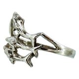Vintage Three Dolphin Sterling Silver Ring Size 8 Ocean Inspired Whimsical – Vintage item