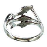 Vintage Three Dolphin Sterling Silver Ring Size 8 Ocean Inspired Whimsical – Vintage item