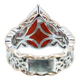 Gems en Vogue Sterling Silver & Coral Filigree Ring Size 6 – Collectible designer item - retired