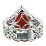 Gems en Vogue Sterling Silver & Coral Filigree Ring Size 6 – Collectible designer item - retired