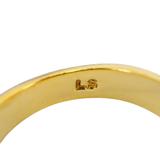 14K Gold-Plated Stainless Steel Baltic Amber Ring – Architectural Openwork Statement 3 Cabs – Collectible vintage item