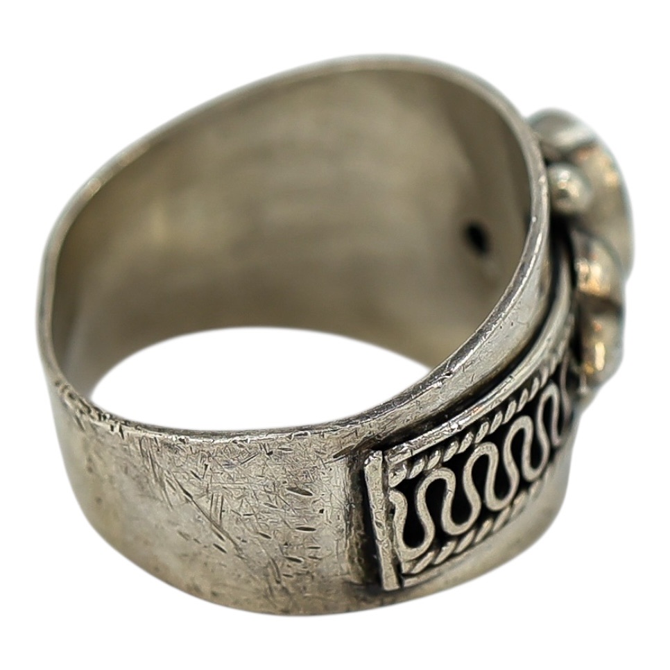 Hand Crafted Sterling Silver Ring - Artisan Scroll - Natural Amethyst image 9