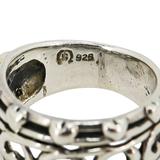 Wide Sterling Silver Heart Link Ring Artisan Band Size 8 – Studio made / small batch item  - Estate find