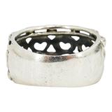 Wide Sterling Silver Heart Link Ring Artisan Band Size 8 – Studio made / small batch item  - Estate find