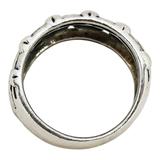 Wide Sterling Silver Heart Link Ring Artisan Band Size 8 – Studio made / small batch item  - Estate find