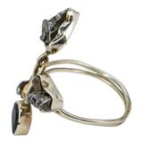 Organic Raw Stone Sterling Silver Ring Sculptural Artisan Design Size 7.5 – OOAK - Unique one of a kind artisan item