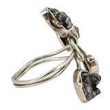 Organic Raw Stone Sterling Silver Ring Sculptural Artisan Design Size 7.5 – OOAK - Unique one of a kind artisan item