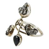 Organic Raw Stone Sterling Silver Ring Sculptural Artisan Design Size 7.5 – OOAK - Unique one of a kind artisan item