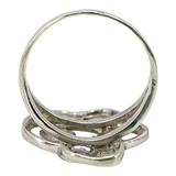 Sterling Silver Open Flower Ring with Heart Motif - Artisan Cast- 3.7G Size 9 – Studio made / small batch item  - Estate find