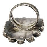 Vintage Southwestern Zuni-Style Petit Point Turquoise Sterling Silver Ring Size 6.5 – OOAK - Unique one of a kind artisan item