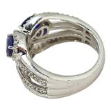 Signed STS Sterling Silver Multi-Stone Ring Blue & Aqua Stones Size 8 – Rare Vintage Item