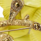 NOS Sarah Coventry Primrose Yellow Enamel Flower Brooch Earring Set & Card – Rare collectible vintage item 