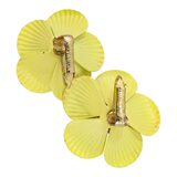NOS Sarah Coventry Primrose Yellow Enamel Flower Brooch Earring Set & Card – Rare collectible vintage item 