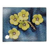 NOS Sarah Coventry Primrose Yellow Enamel Flower Brooch Earring Set & Card – Rare collectible vintage item 