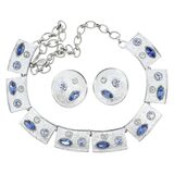 Vintage MCM Sarah Coventry Rhapsody In Blue Jewelry Set - MOD Geometric Panels – Rare collectible vintage item 