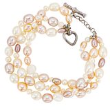 Beach Boho Freshwater Pearl Necklace & Bracelet Set Large Oval Shell Pendant – OOAK - Unique one of a kind artisan item