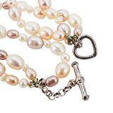 Beach Boho Freshwater Pearl Necklace & Bracelet Set Large Oval Shell Pendant – OOAK - Unique one of a kind artisan item