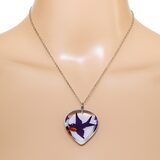 Vintage Reverse Carved Lucite Blue Bird Jewelry Set - Pendant Necklace & Earrings – Rare collectible vintage item 
